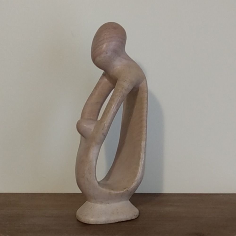 Natural Soapstone Mother and Child Figurine